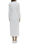 Shop_Twinkle Hanspal_White Cotton Twill Draped Dress_at_Aza_Fashions