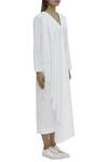 Twinkle Hanspal_White Cotton Twill Draped Dress_Online_at_Aza_Fashions