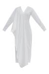Shop_Twinkle Hanspal_White Cotton Twill Draped Dress_Online_at_Aza_Fashions