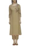 Buy_Mahima Batra_Beige Kurta georgettestraight Pants Crepedupatta Embroidered Set  _Online_at_Aza_Fashions