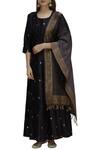 Buy_Pinki Sinha_Black Handloom Banarasi Anarkali With Dupatta_at_Aza_Fashions