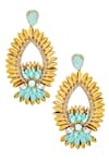 Shop_Confluence_Gold Plated Stones Deepa Gurnani Bead Earrings_at_Aza_Fashions