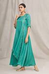 Buy_Zeel Doshi_Green Embroidered Layered Tunic _at_Aza_Fashions