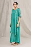 Buy_Zeel Doshi_Green Embroidered Layered Tunic _Online_at_Aza_Fashions