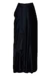 Shop_Aariyana Couture_Black Georgette Square Neck Embellished Jacket Skirt Set _Online_at_Aza_Fashions