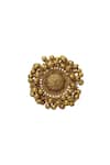 Buy_Moh-Maya By Disha Khatri_Gold Plated Carved Ring_at_Aza_Fashions