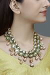 Shop_Moh-Maya by Disha Khatri_Kundan Choker Necklace_at_Aza_Fashions