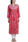 Shop_Gopi Vaid_Red Printed Kurta_Online_at_Aza_Fashions
