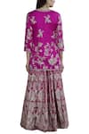 Shop_Gopi Vaid_Pink Tussar Silk Jamdani Kurta Lehenga Set_at_Aza_Fashions