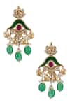 Buy_Moh-Maya By Disha Khatri_Green Pearls, Stones, Gota Patti Kundan Necklace Set _Online_at_Aza_Fashions