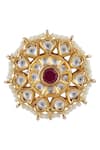 Moh-Maya By Disha Khatri_Gold Plated Stones, Zari Kundan Stud Earrings _Online_at_Aza_Fashions