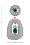 Shop_Moh-Maya By Disha Khatri_Silver Plated Faux Diamond Stone Dangler Earrings_Online_at_Aza_Fashions