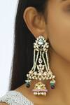 Buy_Nepra by Neha Goel_Kundan Jhumka Danglers_at_Aza_Fashions