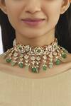 Buy_Nepra By Neha Goel_Gold Plated Kundan Choker_at_Aza_Fashions