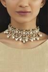 Buy_Nepra By Neha Goel_Gold Plated Kundan Choker_at_Aza_Fashions