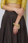 Moh-Maya By Disha Khatri_Gold Plated Beads, Semi-precious Stones Meenakari Kada_Online_at_Aza_Fashions