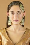Buy_Moh-Maya By Disha Khatri_Gold Plated Pearls, Stones, Zari Earrings With Passa _at_Aza_Fashions