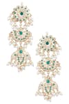 Buy_Moh-Maya By Disha Khatri_Gold Plated Beads, Stones Dangler Earrings _at_Aza_Fashions