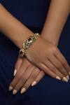 Buy_Moh-Maya By Disha Khatri_Gold Plated Beads Stone Bracelet_at_Aza_Fashions