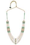Moh-Maya By Disha Khatri_Gold Plated Semi Precious Stones Bead Necklace Set_Online_at_Aza_Fashions