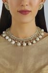 Buy_Moh-Maya by Disha Khatri_Gold Plated Kundan Choker Set_at_Aza_Fashions