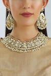 Shop_Moh-Maya By Disha Khatri_Gold Plated Beads Choker Set _at_Aza_Fashions