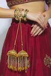 Buy_Moh-Maya By Disha Khatri_Gold Plated Beads Kaleera_at_Aza_Fashions