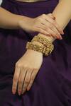 Shop_Joules By Radhika_Gold Plated Stone Carved Bangles Set_at_Aza_Fashions