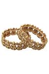Buy_Joules By Radhika_Gold Plated Stone Carved Bangles Set_at_Aza_Fashions