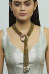 Shop_Joules By Radhika_Gold Plated Swarovski Bead Layered Necklace_at_Aza_Fashions
