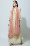 Shop_Nini Mishra_Pink Cotton Silk Stole_at_Aza_Fashions