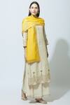 Buy_Nini Mishra_Yellow Cotton Silk Stole_at_Aza_Fashions