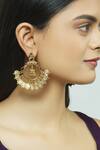 Buy_Minaki_Gold Plated Stones Carved Chandbalis_at_Aza_Fashions