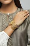 Shop_Rohita_Gold Plated Crystals Bracelet_at_Aza_Fashions
