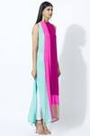 Manish Malhotra_Purple Crepe Colorblock Tunic_Online_at_Aza_Fashions
