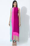 Buy_Manish Malhotra_Purple Crepe Colorblock Tunic_Online_at_Aza_Fashions