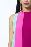 Manish Malhotra_Purple Crepe Colorblock Tunic_at_Aza_Fashions