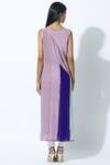 Shop_Manish Malhotra_Purple Crepe Colorblock Tunic_at_Aza_Fashions