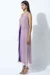 Buy_Manish Malhotra_Purple Crepe Colorblock Tunic_Online_at_Aza_Fashions