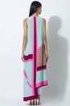 Shop_Manish Malhotra_Multi Color Crepe Colorblock Asymmetric Tunic_at_Aza_Fashions