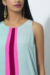 Manish Malhotra_Multi Color Crepe Colorblock Asymmetric Tunic_at_Aza_Fashions