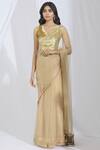 Buy_Manish Malhotra_Beige Net Embellished Saree_Online_at_Aza_Fashions