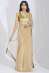 Manish Malhotra_Beige Net Embellished Saree_Online_at_Aza_Fashions