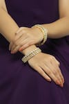 Buy_Moh-Maya By Disha Khatri_Gold Plated Stone Bangles Set Of 6_at_Aza_Fashions