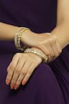 Shop_Moh-Maya By Disha Khatri_Gold Plated Stones Embellished Bangles Set Of 4 _at_Aza_Fashions