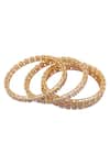 Moh-Maya By Disha Khatri_Gold Plated Crystals Geometric Bangles Set Of 4 _Online_at_Aza_Fashions