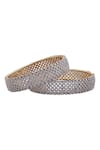 Shop Moh-Maya By Disha Khatri Silver Plated Crystals Bangles Set Of 2 at Aza Fashions Shop_Moh-Maya By Disha Khatri_Silver Plated Crystals Bangles Set Of 2 _at_Aza_Fashions