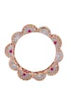 Moh-Maya by Disha Khatri_Silver Plated Crystals, Rhinestones, Stones Floral Shaped Bangle Single Pc _Online_at_Aza_Fashions