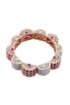Buy_Moh-Maya by Disha Khatri_Silver Plated Crystals, Rhinestones, Stones Floral Shaped Bangle Single Pc _Online_at_Aza_Fashions