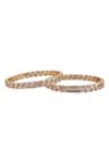 Shop_Moh-Maya by Disha Khatri_Gold Plated Crystal Bangles Set Of 4 _Online_at_Aza_Fashions